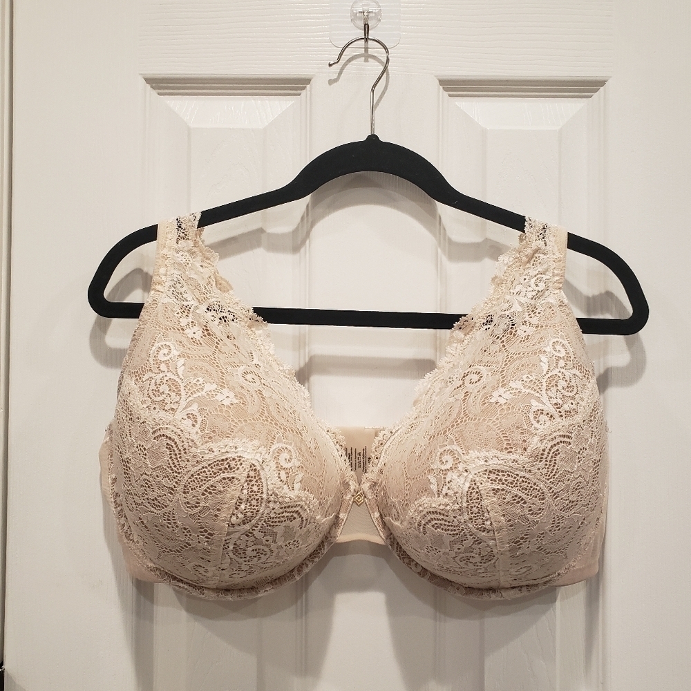 ThirdLove 24/7 Lace Contour Plunge Bra - 42F - Sea Salt